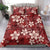 Plumeria Floral Tapa Pattern Oxblood Red Bedding Set