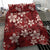 Plumeria Floral Tapa Pattern Oxblood Red Bedding Set