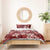 Plumeria Floral Tapa Pattern Oxblood Red Bedding Set