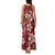 Plumeria Floral Tapa Pattern Oxblood Red Family Matching Tank Maxi Dress and Hawaiian Shirt