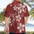 Plumeria Floral Tapa Pattern Oxblood Red Hawaiian Shirt