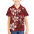 Plumeria Floral Tapa Pattern Oxblood Red Hawaiian Shirt