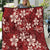 Plumeria Floral Tapa Pattern Oxblood Red Quilt