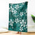 Plumeria Floral Tapa Pattern Crystal Teal Blanket