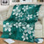 Plumeria Floral Tapa Pattern Crystal Teal Blanket