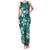 Plumeria Floral Tapa Pattern Crystal Teal Family Matching Tank Maxi Dress and Hawaiian Shirt