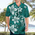 Plumeria Floral Tapa Pattern Crystal Teal Hawaiian Shirt