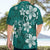 Plumeria Floral Tapa Pattern Crystal Teal Hawaiian Shirt