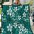 Plumeria Floral Tapa Pattern Crystal Teal Quilt