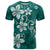 Plumeria Floral Tapa Pattern Crystal Teal T Shirt