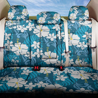 Blue Hawaiian Hibiscus Monstera Back Car Seat Cover Grunge Stylized LT01 One Size Blue - Polynesian Pride
