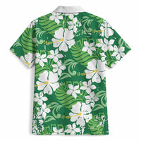 Green Hawaiian Hibiscus Monstera Hawaiian Shirt Grunge Stylized LT01 - Polynesian Pride
