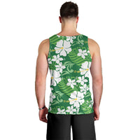 Green Hawaiian Hibiscus Monstera Men Tank Top Grunge Stylized LT01 - Polynesian Pride