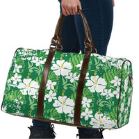 Green Hawaiian Hibiscus Monstera Travel Bag Grunge Stylized LT01 - Polynesian Pride