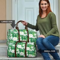 Green Hawaiian Hibiscus Monstera Travel Bag Grunge Stylized LT01 - Polynesian Pride