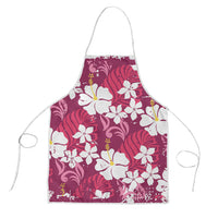 Pink Hawaiian Hibiscus Monstera Apron Grunge Stylized
