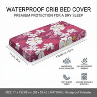 Pink Hawaiian Hibiscus Monstera Baby Bed Cover Grunge Stylized LT01 - Polynesian Pride