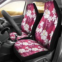 Pink Hawaiian Hibiscus Monstera Car Seat Cover Grunge Stylized LT01 - Polynesian Pride