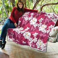 Pink Hawaiian Hibiscus Monstera Quilt Grunge Stylized LT01 - Polynesian Pride