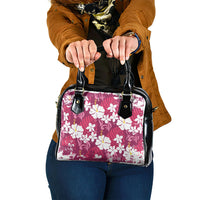 Pink Hawaiian Hibiscus Monstera Shoulder Handbag Grunge Stylized LT01 One Size Pink - Polynesian Pride