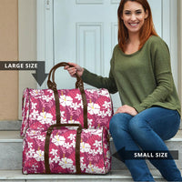 Pink Hawaiian Hibiscus Monstera Travel Bag Grunge Stylized LT01 - Polynesian Pride