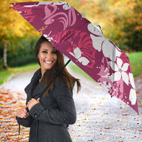 Pink Hawaiian Hibiscus Monstera Umbrella Grunge Stylized LT01 - Polynesian Pride