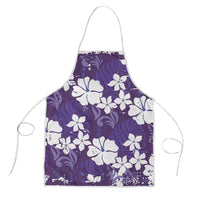 Purple Hawaiian Hibiscus Monstera Apron Grunge Stylized LT01 Purple - Polynesian Pride
