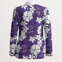 Purple Hawaiian Hibiscus Monstera Blazer Grunge Stylized
