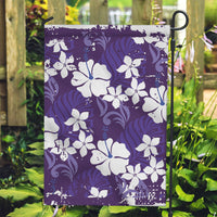 Purple Hawaiian Hibiscus Monstera Garden Flag Grunge Stylized LT01 Garden Flag Purple - Polynesian Pride
