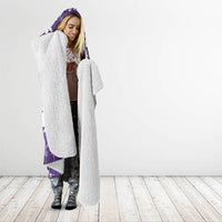 Purple Hawaiian Hibiscus Monstera Hooded Blanket Grunge Stylized LT01 - Polynesian Pride
