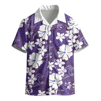 Purple Hawaiian Hibiscus Monstera Kid Hawaiian Shirt Grunge Stylized LT01 - Polynesian Pride