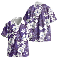 Purple Hawaiian Hibiscus Monstera Kid Hawaiian Shirt Grunge Stylized LT01 - Polynesian Pride
