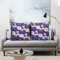 Purple Hawaiian Hibiscus Monstera Pillow Cover Grunge Stylized LT01 - Polynesian Pride
