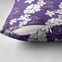 Purple Hawaiian Hibiscus Monstera Pillow Cover Grunge Stylized LT01 - Polynesian Pride