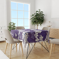 Purple Hawaiian Hibiscus Monstera Tablecloth Grunge Stylized