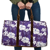 Purple Hawaiian Hibiscus Monstera Travel Bag Grunge Stylized LT01 Purple - Polynesian Pride