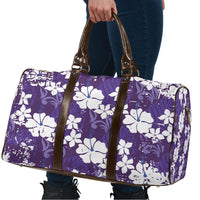 Purple Hawaiian Hibiscus Monstera Travel Bag Grunge Stylized LT01 - Polynesian Pride