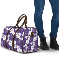 Purple Hawaiian Hibiscus Monstera Travel Bag Grunge Stylized LT01 - Polynesian Pride