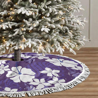 Purple Hawaiian Hibiscus Monstera Tree Skirt Grunge Stylized LT01 - Polynesian Pride
