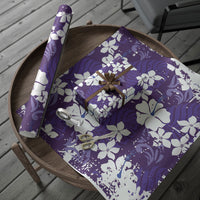 Purple Hawaiian Hibiscus Monstera Wrapping Paper Grunge Stylized LT01 - Polynesian Pride