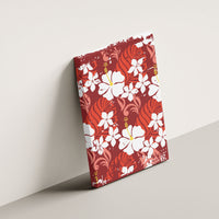 Red Hawaiian Hibiscus Monstera Canvas Wall Art Grunge Stylized LT01 - Polynesian Pride