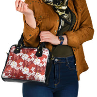 Red Hawaiian Hibiscus Monstera Shoulder Handbag Grunge Stylized LT01 - Polynesian Pride
