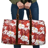 Red Hawaiian Hibiscus Monstera Travel Bag Grunge Stylized LT01 Red - Polynesian Pride
