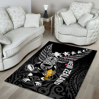 New Zealand Silver Fern Rugby Area Rug Aotearoa Champion 2023 World Cup LT01 - Polynesian Pride