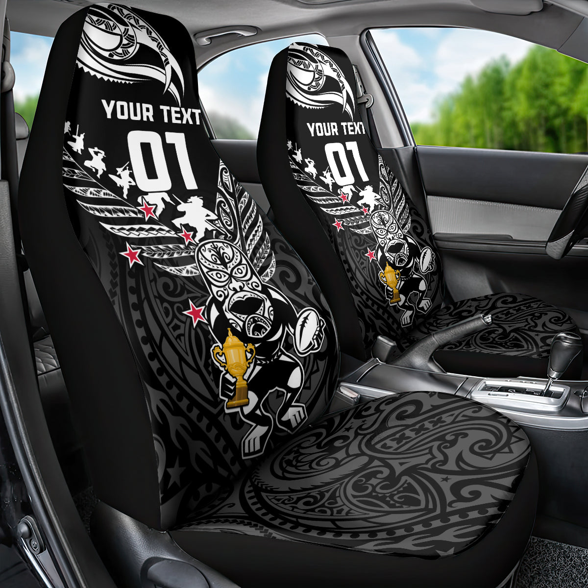 New Zealand Silver Fern Rugby Car Seat Cover Aotearoa Champion 2023 World Cup LT01 - Polynesian Pride