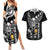 Custom New Zealand Silver Fern Rugby Couples Matching Summer Maxi Dress and Hawaiian Shirt Aotearoa Champion 2023 World Cup LT01 Black - Polynesian Pride