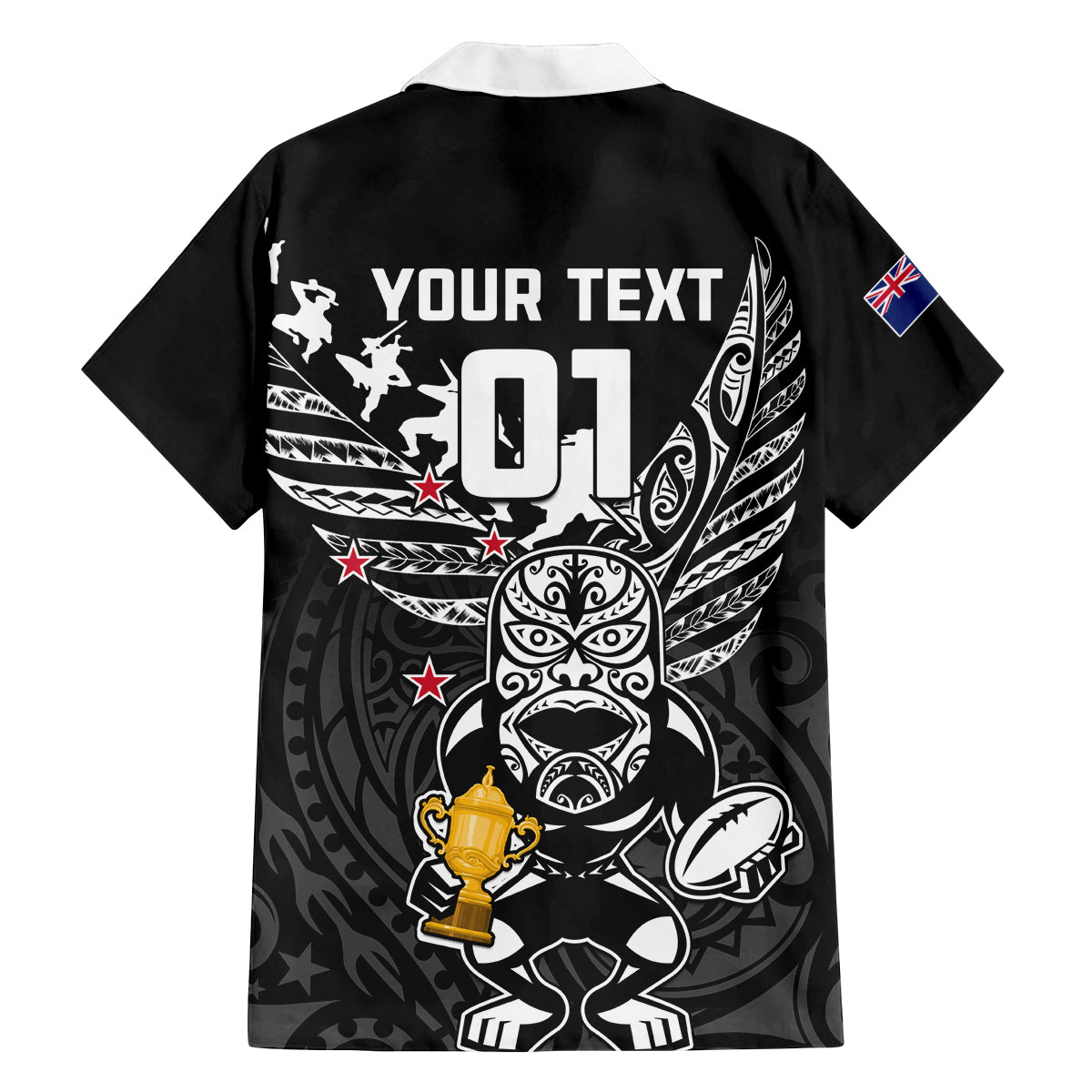 Custom New Zealand Silver Fern Rugby Family Matching Off Shoulder Long Sleeve Dress and Hawaiian Shirt Aotearoa Champion 2023 World Cup LT01 - Polynesian Pride