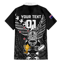 Custom New Zealand Silver Fern Rugby Family Matching Off Shoulder Maxi Dress and Hawaiian Shirt Aotearoa Champion 2023 World Cup LT01 - Polynesian Pride