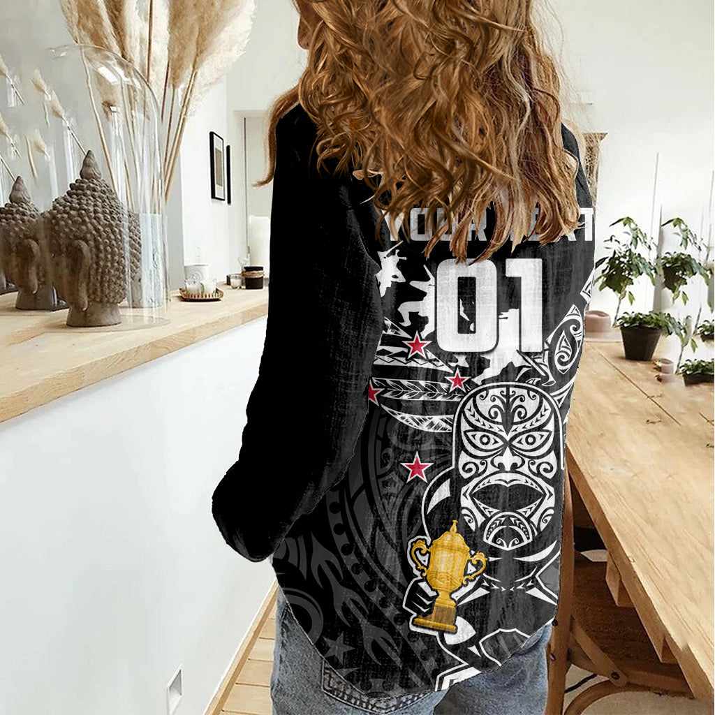 Custom New Zealand Silver Fern Rugby Women Casual Shirt Aotearoa Champion 2023 World Cup LT01 - Polynesian Pride