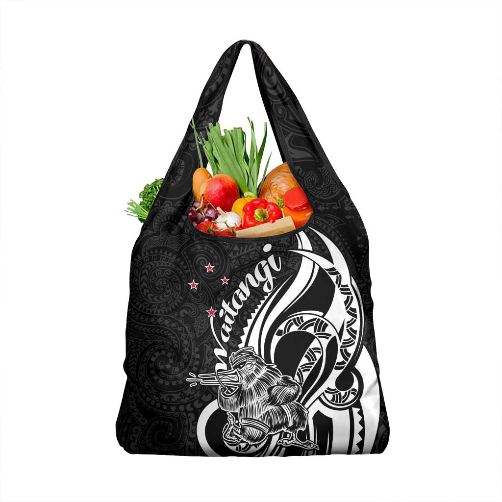 New Zealand Waitangi Day Grocery Bag Aotearoa Te Tiriti O Waitangi Kiwi Black Version